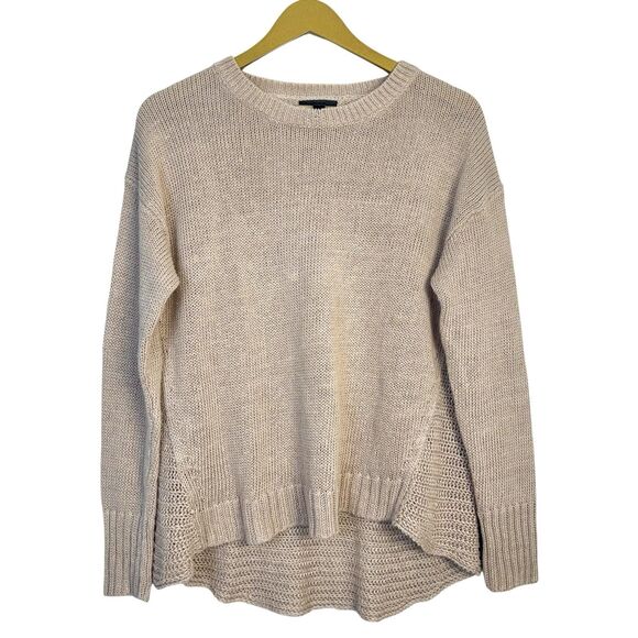 J. Crew Womens 100% Linen Sweater Size M Open Knit Lagenlook Quiet Luxury Preppy - Picture 1 of 7